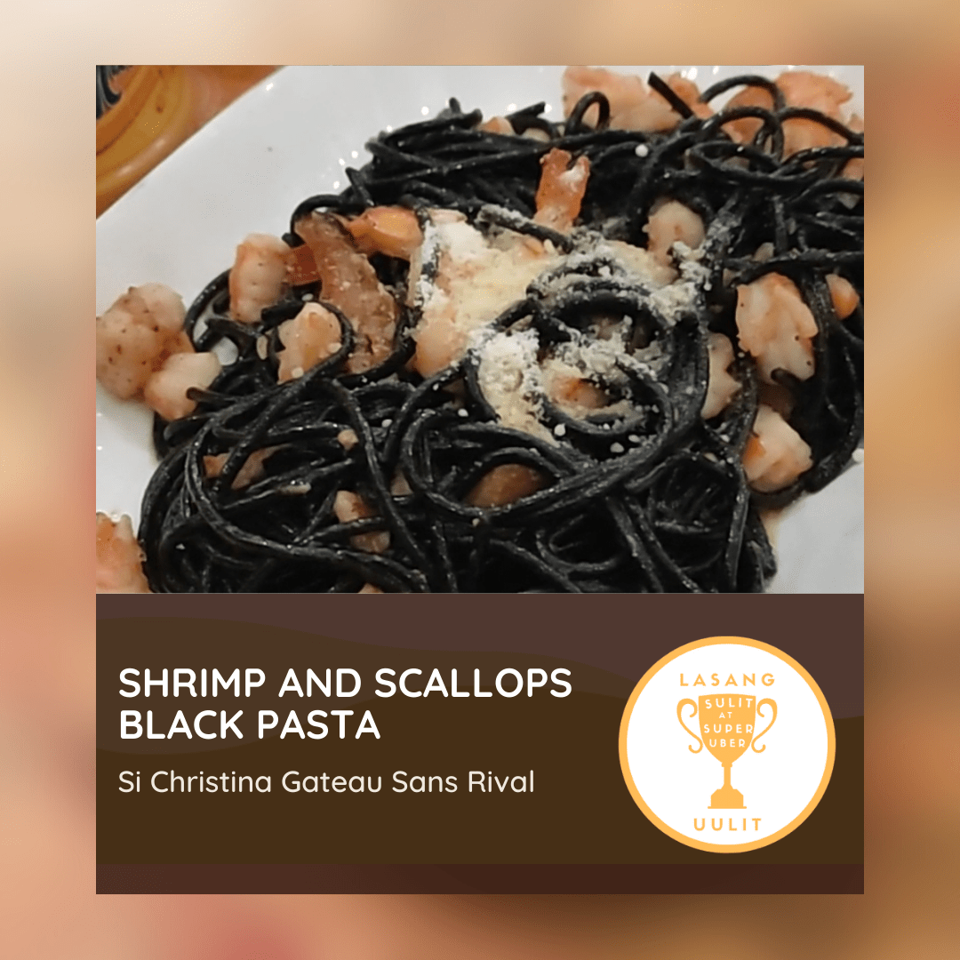 Shrimp and Scallops Black Pasta Si Christina Gateau Sans RivalLasang Sulit at Uber Super Uulit